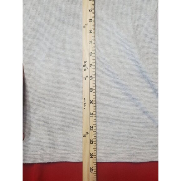 American Eagle Long Sleeve Waffle Crew Neck Thermal Light Gray Logo Men’s Large - Picture 4 of 9
